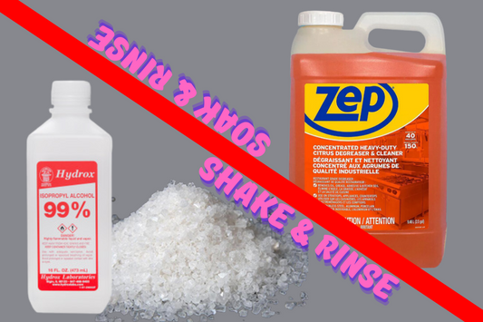 The BEST Cleaners for a water pipe: Alcohol and Salt & Zep -Citrus Degreaser
